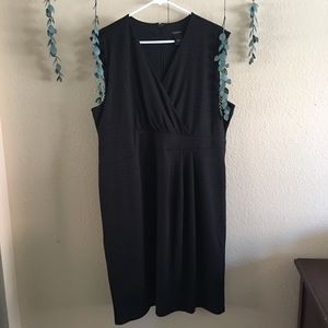 Ann Taylor | Chevron Embossed Black Dress